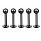 304 Stainless Steel Round Threadless Labrets for Women Men, Gunmetal, Pin: 1.2x10mm, Head: 3mm