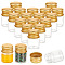 BENECREAT 80Pcs Clear Glass Bead Storage Tubes, with Screw Top Aluminum Lips, Column, Golden, 2.2x3.1cm, Inner Diameter: 1.4cm, Capacity: 5ml(0.17fl. oz)