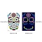 Heat Tranfer Luminous Printing Body Art Face Tattoo Sticker, Skull, for Halloween, Colorful, 21x14.5cm