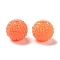 Chunky Resin Rhinestone Bubblegum Ball Beads, Round, Orange, 20x18mm, Hole: 3mm