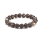 Round Natural Agate Stretch Beaded Bracelets, Inner Diameter: 2-1/4 inch(5.7cm), Beads: 10mm