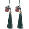 Acorn Wood Diffuser Pendant Decorations, Chinese Knot Tassel Charm for Mobile Phone Car Bag Decoration, Coconut Brown, 176mm