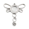 304 Stainless Stee Locket Big Pendants, with Glass, Dragonfly Charm, Stainless Steel Color, 50x47.5x6mm, Hole: 2.2mm