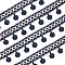 Ethnic Style Trim Fringe Ribbon Ball, Polyester Ribbon, DIY Craft Sewing Accessory, for Curtain Clothes Decoration, Marine Blue, 1-1/8 inch(30mm), about 10yard/set(9.14m/set)