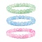 8mm Candy Color Round Crackle Glass Beads Stretch Bracelet for Girl Women, Mixed Color, Inner Diameter: 2 inch(5.2cm), Beads: 8mm