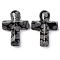 Natural Snowflake Obsidian Pendants, Cross, 35.5x24.5x4mm, Hole: 1.6mm