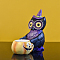 Resin Display Decoration, Owl, Purple, 115x60x120mm