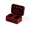 Velvet Jewelry Set Boxes, Gift Zipper Boxes for Rings Bracelets Necklaces, Rectangle, Dark Red, 15x10.5x7cm