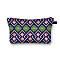 Printed Polyester Cosmetic Zipper Bag, Clutch Bags Ladies Large Capacity Travel Storage Bag, Royal Blue, 21.5x13cm