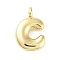 Rack Plating Brass Pendants, Cadmium Free & Lead Free, Long-Lasting Plated, Real 18K Gold Plated, Letter C, 17x11x4.5mm, hole: 2.5mm