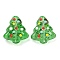 Handmade Lampwork Beads, Christmas Tree, Lime, 16.5x15x7.5mm, Hole: 1.2mm