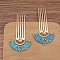 Alloy with Enamel Hair Comb Finding, for DIY Jewelry Accessories, Fan, Dodger Blue, 61x38mm, 10pcs/set