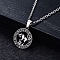 Non-Tarnish Stainless Steel Pendants, Stainless Steel Color, Flat Round with Constellation Charm, Taurus, 28x25mm