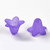 Purple Frosted Transparent Acrylic Flower Beads X-PLF018-15-5