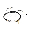 Love & Evil Eye & Heart Pattern Braided Bead Bracelets Set for Girl Women BJEW-JB06959-3