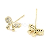 Brass Cubic Zirconia Stud Earrings for Women EJEW-S217-B05-2