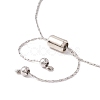 Polyester Tassel & Heart Charm Slider Bracelets for Women STAS-P302-13P-3