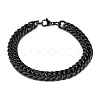 Ion Plating(IP) 304 Stainless Steel Cuban Link Chain Bracelets STAS-A028-B064EB-A-1