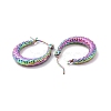 Rainbow Color 304 Stainless Steel Chunky Hoop Earrings for Women EJEW-G293-19M-2