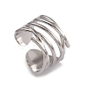 304 Stainless Steel Hollow Out Open Cuff Rings for Women RJEW-G285-20P-1