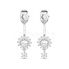 SHEGRACE Elegant Fashion Real 18K Gold Plated Brass Front and Back Dangle Stud Earrings JE95A-1