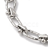 Non-Tarnish 304 Stainless Steel Textured Oval Link Chain Bracelets for Women BJEW-B092-08P-03-2