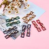 Acrylic & CCB Plastic Link Chain Dangle Stud Earrings X-EJEW-JE04470-5