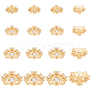 BENECREAT 16Pcs 4 Style Rack Plating Brass Cubic Zirconia Bead Caps KK-BC0013-52-1