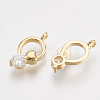 Brass Cubic Zirconia Charms KK-T035-33-2