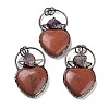 Natural Red Jasper & Amethyst Big Pendants G-A221-04E-1