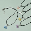 Glass Seed Beads & Glass Pearl Angel Pendant Necklaces NJEW-MZ00056-1