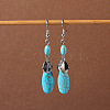 Bohemian tassel turquoise earrings JU8957-5-1