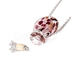 Glass Perfume Vial with Crown Pendant Necklace NJEW-H218-01E-6