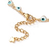 Heart Evil Eye 304 Stainless Steel Enamel Link Chains Bracelets & Necklaces Jewelry Sets SJEW-JS01153-4