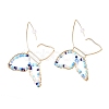 Butterfly Glass Beads Dangle Earrings for Girl Women EJEW-JE04657-5