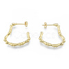 Bamboo Joint Ring Brass Stud Earring for Women EJEW-N011-102-3