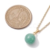 Round Gemstone Pendant Necklaces NJEW-JN04718-02-3