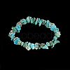 Natural Turquoise Chips Stretch Bracelets BJEW-BB16534-F-2