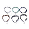 Flat Round 304 Stainless Steel Charm Bracelets BJEW-P264-M-1