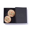 Handmade Reed Cane/Rattan Woven Dangle Earrings EJEW-JE04038-01-3