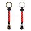 DELORIGIN 2Pcs 2 Colors Handmade Spartan Nylon Parachute Cord Keychain for Men KEYC-DR0001-13-1