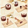 Brass Wax Seal Stamp with Rosewood Handle AJEW-WH0412-0278-3