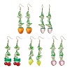 5 Pairs Acrylic 304 Stainless Steel Dangle Earrings EJEW-JE05735-1