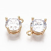 Brass Glass Rhinestone Charms GLAA-S179-33-RS-2