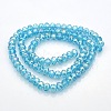 AB Color Plated Faceted Rondelle Electroplate Glass Beads Strands GLAA-A024D-AB07-2