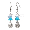 Natural & Synthetic Mixed Stone Dangle Earrings EJEW-JE06147-4