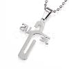 304 Stainless Steel Pendant Necklaces NJEW-N0071-45P-2