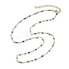 304 Stainless Steel Enamel Link Chains Necklaces NJEW-JN04788-4