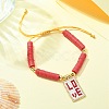 MIYUKI Glass Seed Rectangle Charm Bracelet BJEW-MZ00037-03-4