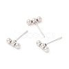 Tarnish Resistant 201 Stainless Steel Beaded Horizontal Bar Stud Earrings with 316 Stainless Steel Pin for Women STAS-K238-01P-1